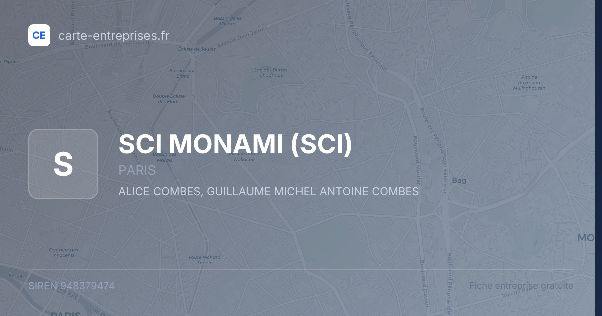 SCI MONAMI (SCI) — 948379474 — fiche entreprise