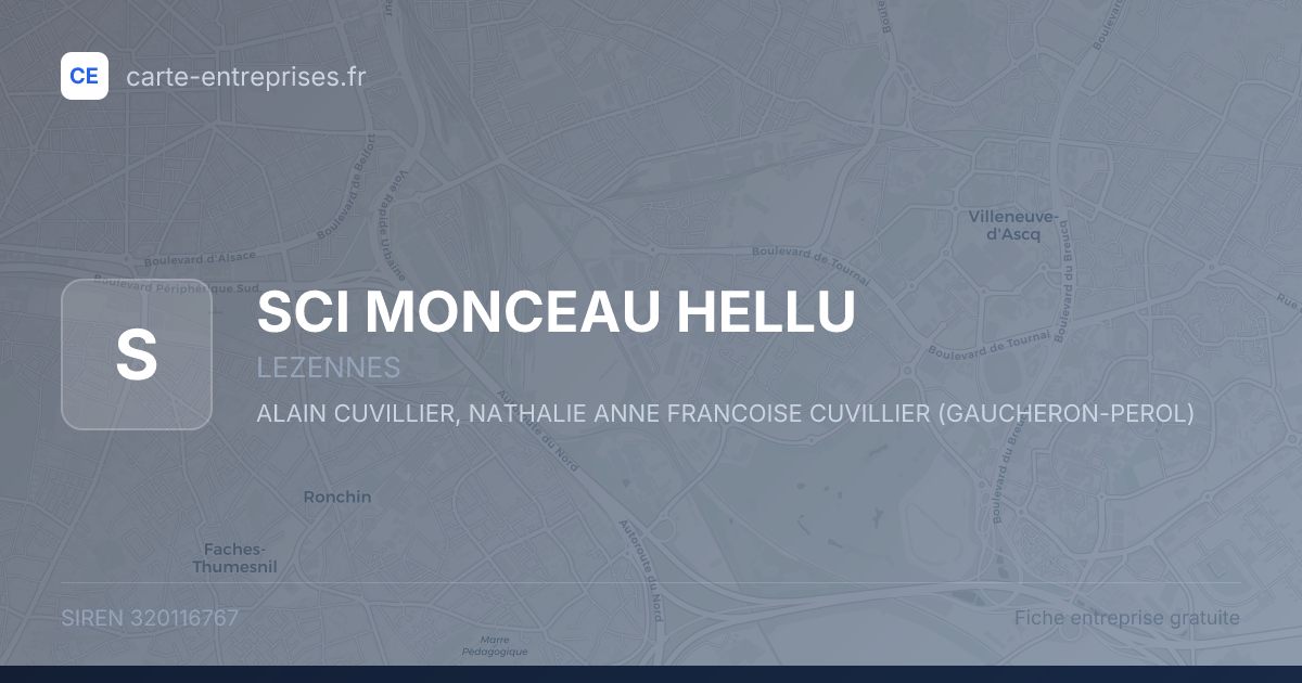SCI MONCEAU HELLU — 320116767 — fiche entreprise