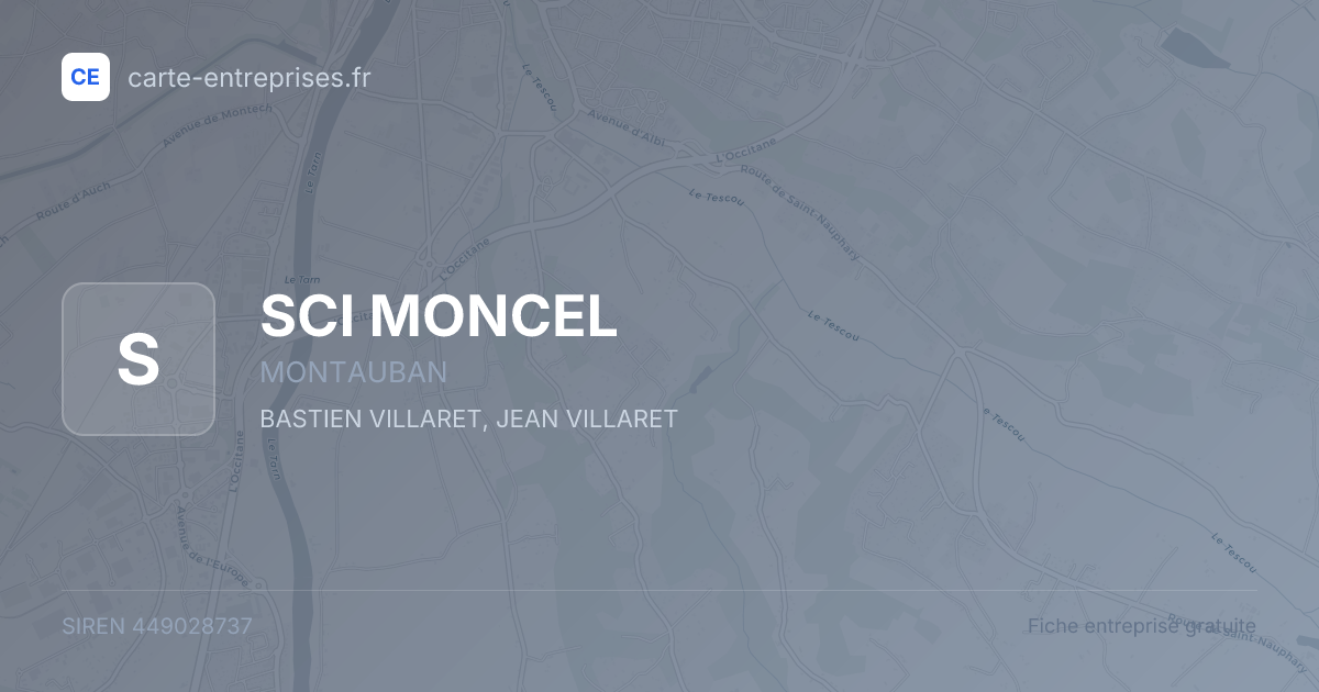 SCI MONCEL — 449028737 — fiche entreprise