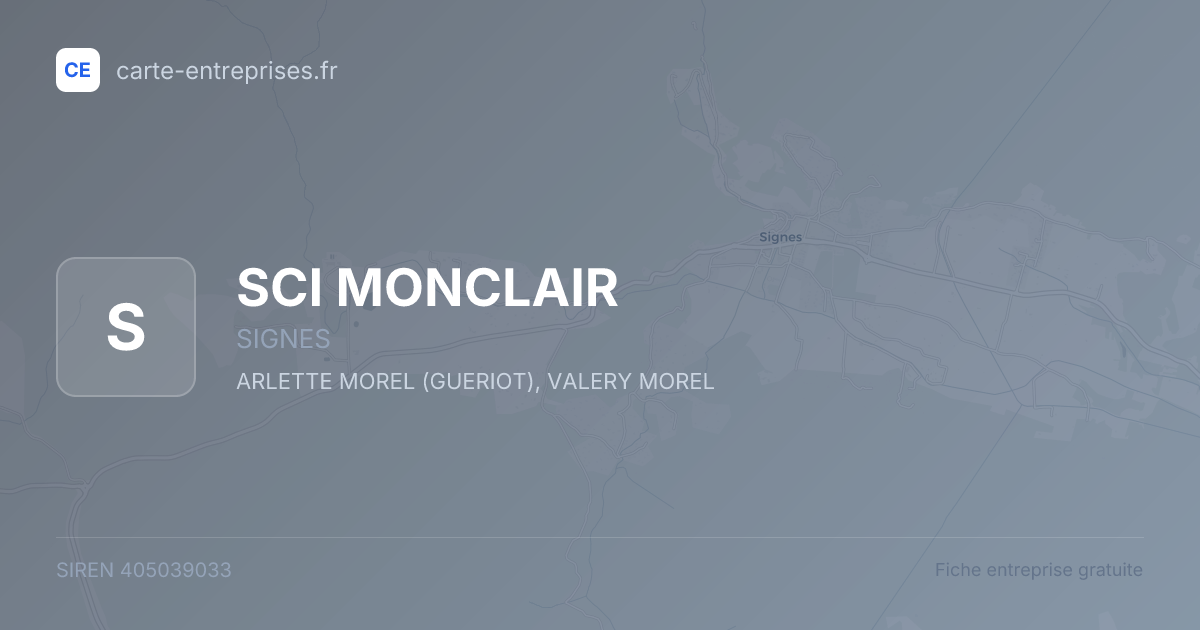 SCI MONCLAIR — 405039033 — fiche entreprise