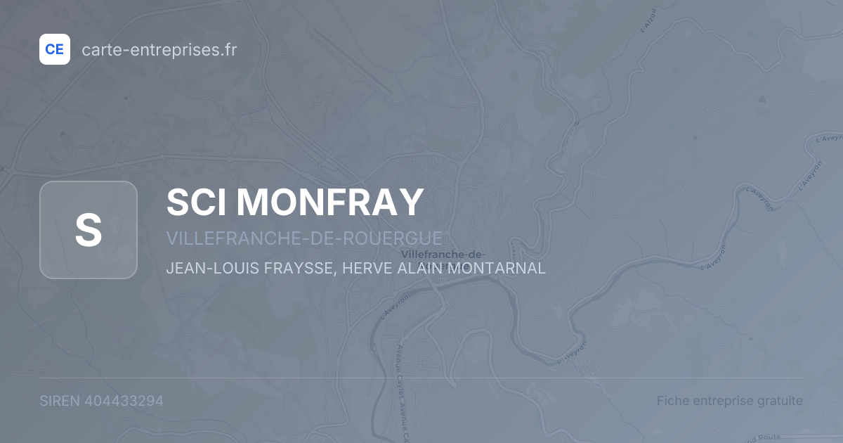 SCI MONFRAY — 404433294 — fiche entreprise