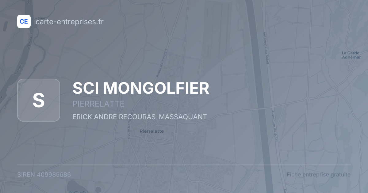 SCI MONGOLFIER — 409985686 — fiche entreprise
