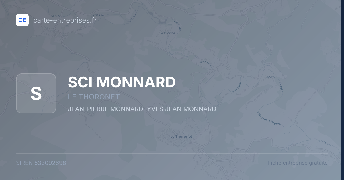 SCI MONNARD — 533092698 — fiche entreprise