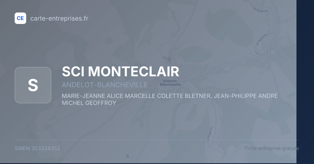 SCI MONTECLAIR — 353334352 — fiche entreprise