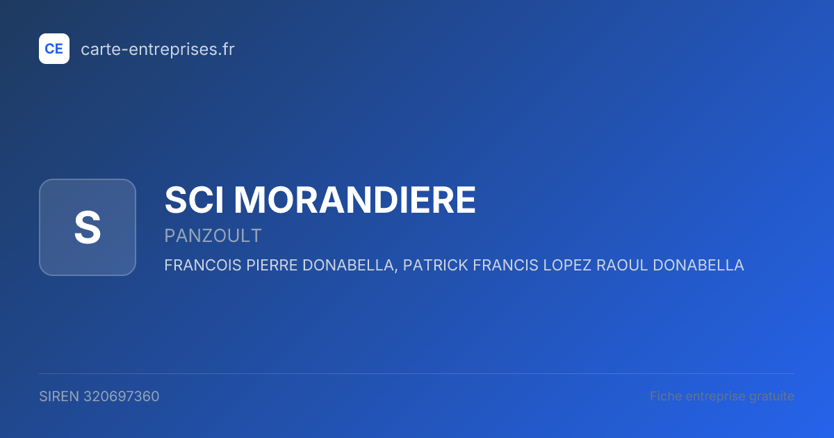 SCI MORANDIERE — 320697360 — fiche entreprise