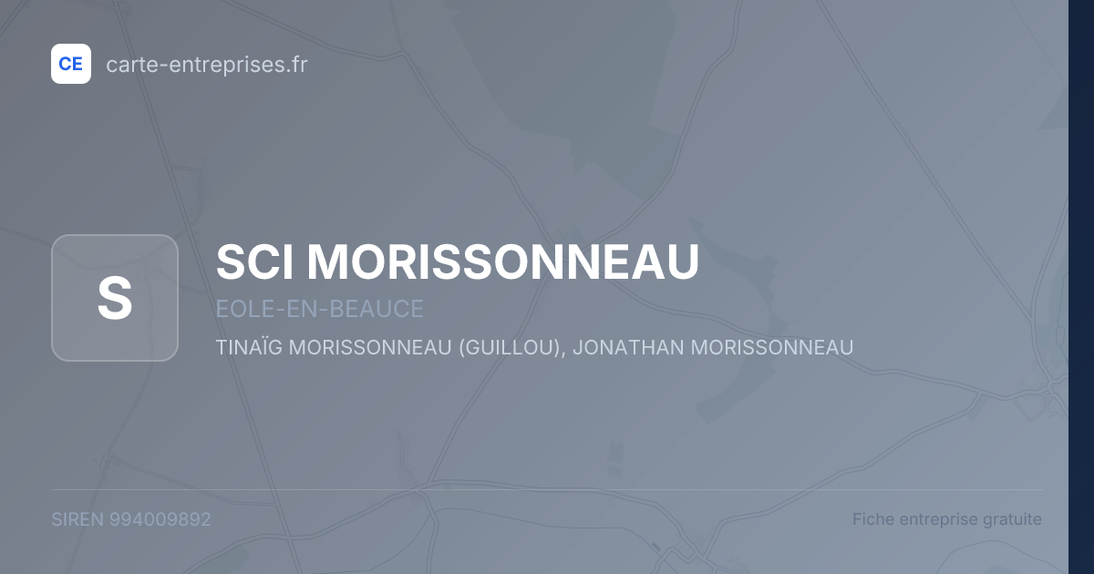 SCI MORISSONNEAU — 994009892 — fiche entreprise