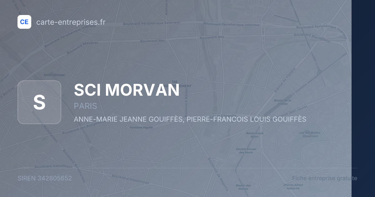 SCI MORVAN — 342805652 — fiche entreprise