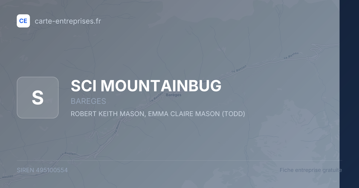 SCI MOUNTAINBUG — 495100554 — fiche entreprise