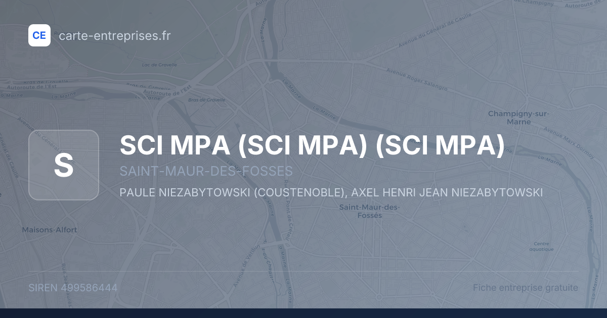 SCI MPA (SCI MPA) (SCI MPA) — 499586444 — fiche entreprise