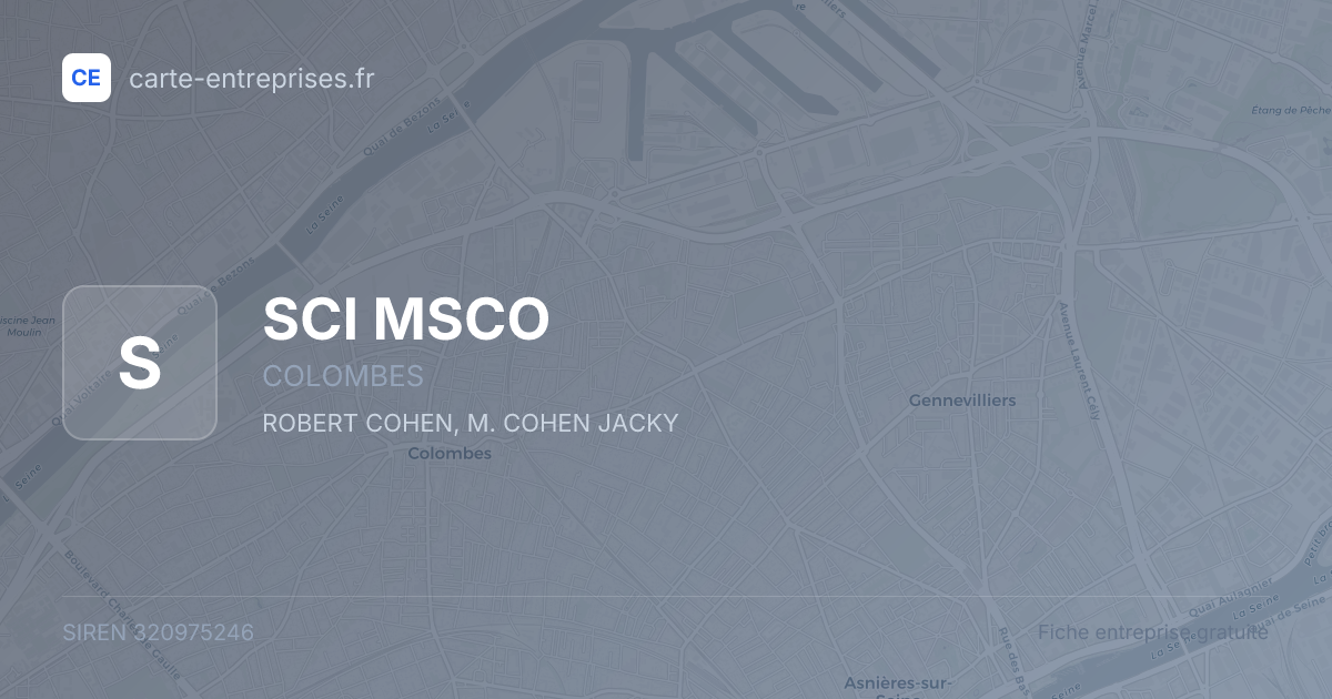 SCI MSCO — 320975246 — fiche entreprise
