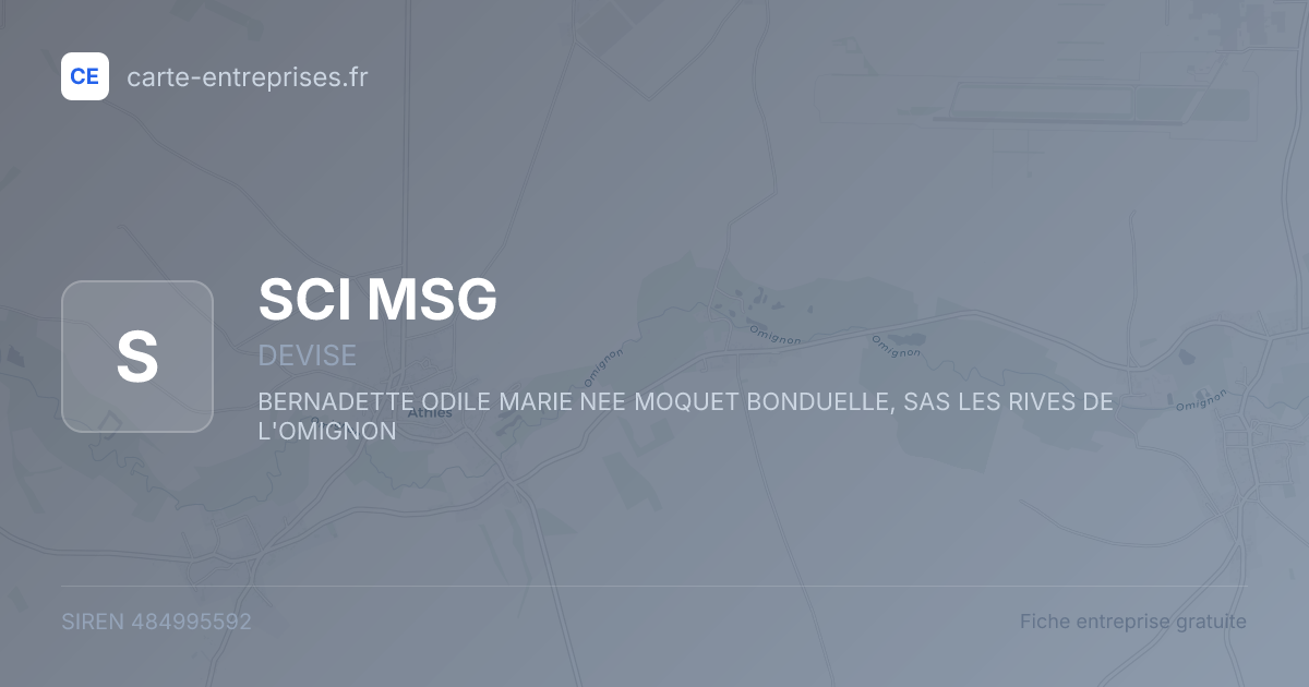 SCI MSG — 484995592 — fiche entreprise