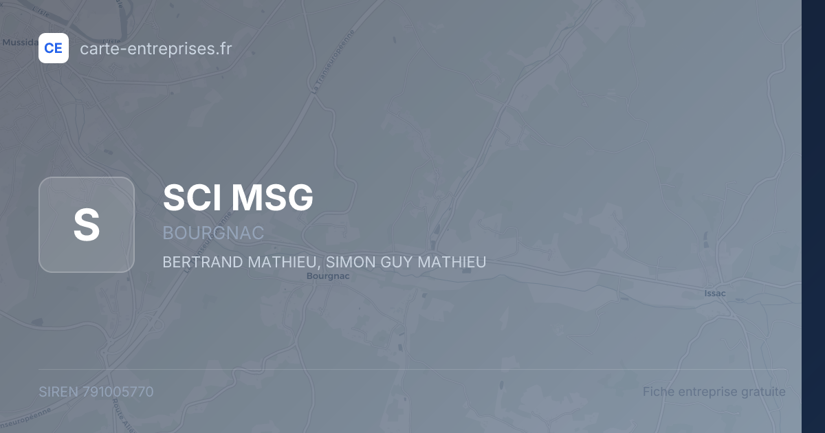 SCI MSG — 791005770 — fiche entreprise