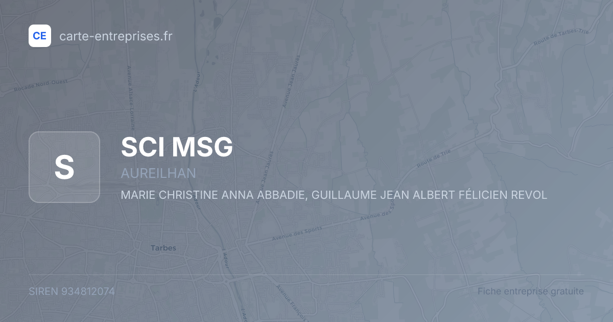 SCI MSG — 934812074 — fiche entreprise