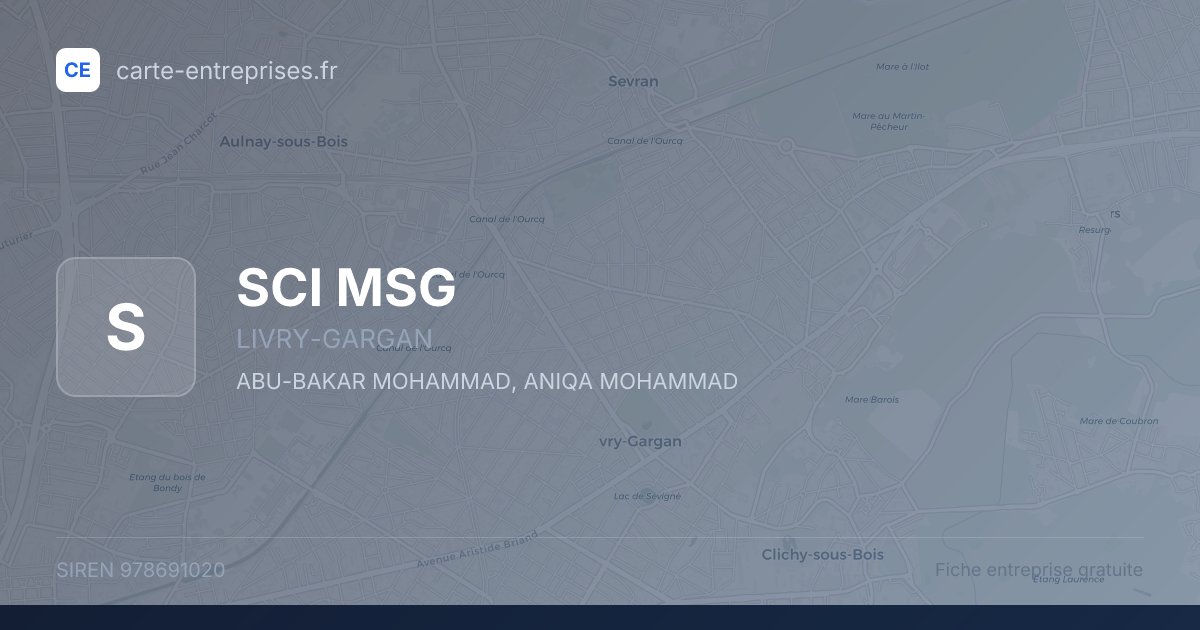 SCI MSG — 978691020 — fiche entreprise