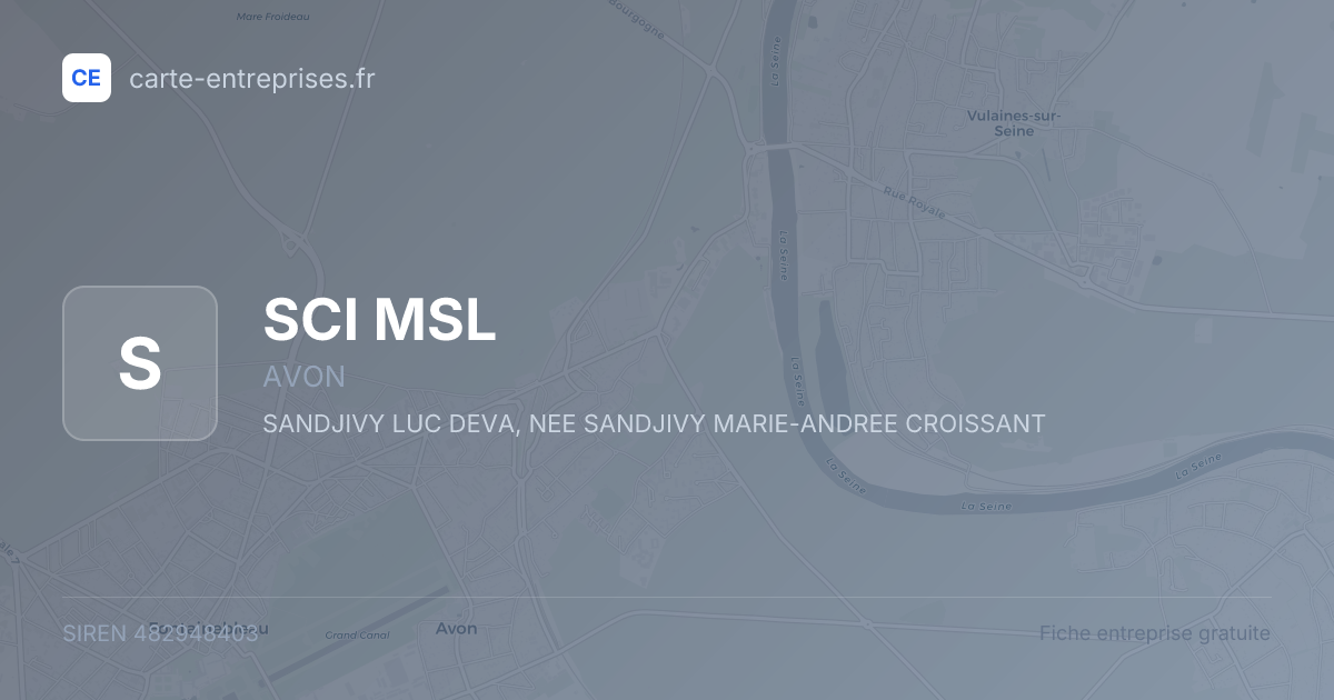 SCI MSL — 482948403 — fiche entreprise