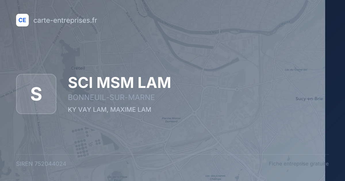 SCI MSM LAM — 752044024 — fiche entreprise