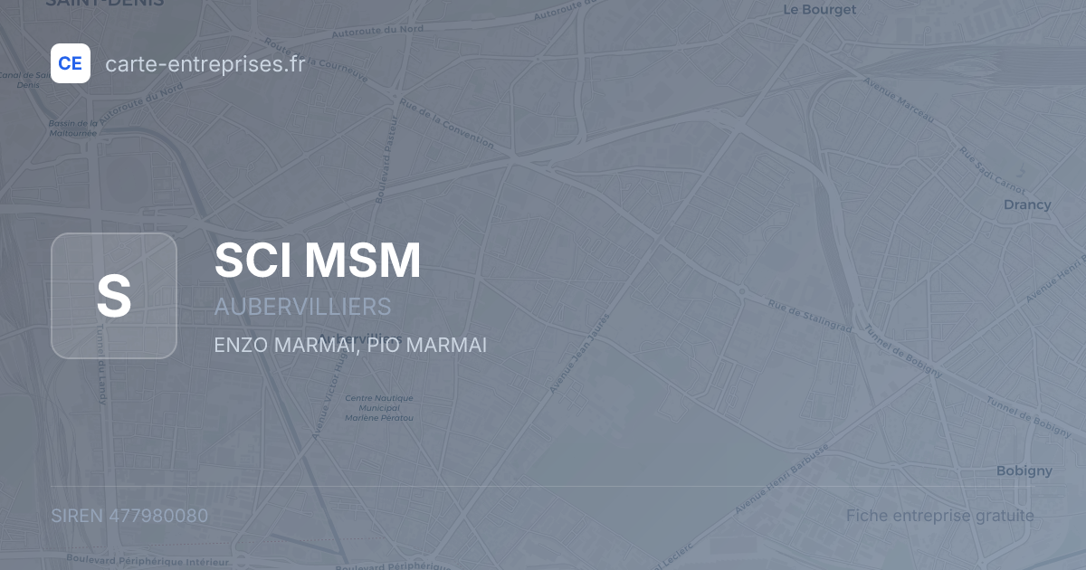 SCI MSM — 477980080 — fiche entreprise