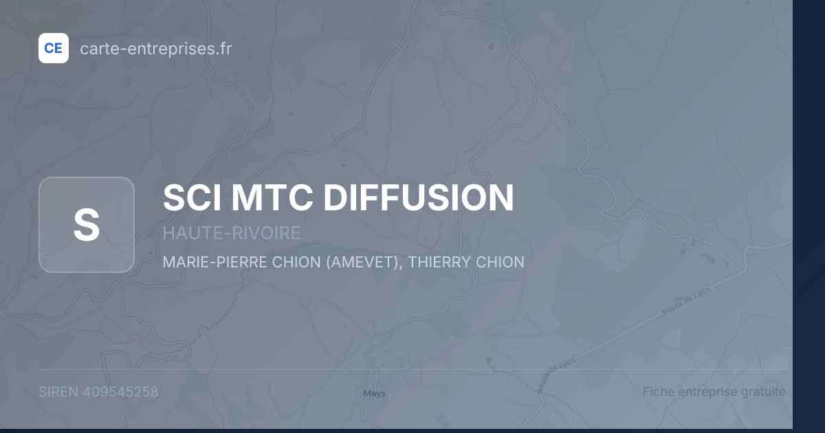 SCI MTC DIFFUSION — 409545258 — fiche entreprise