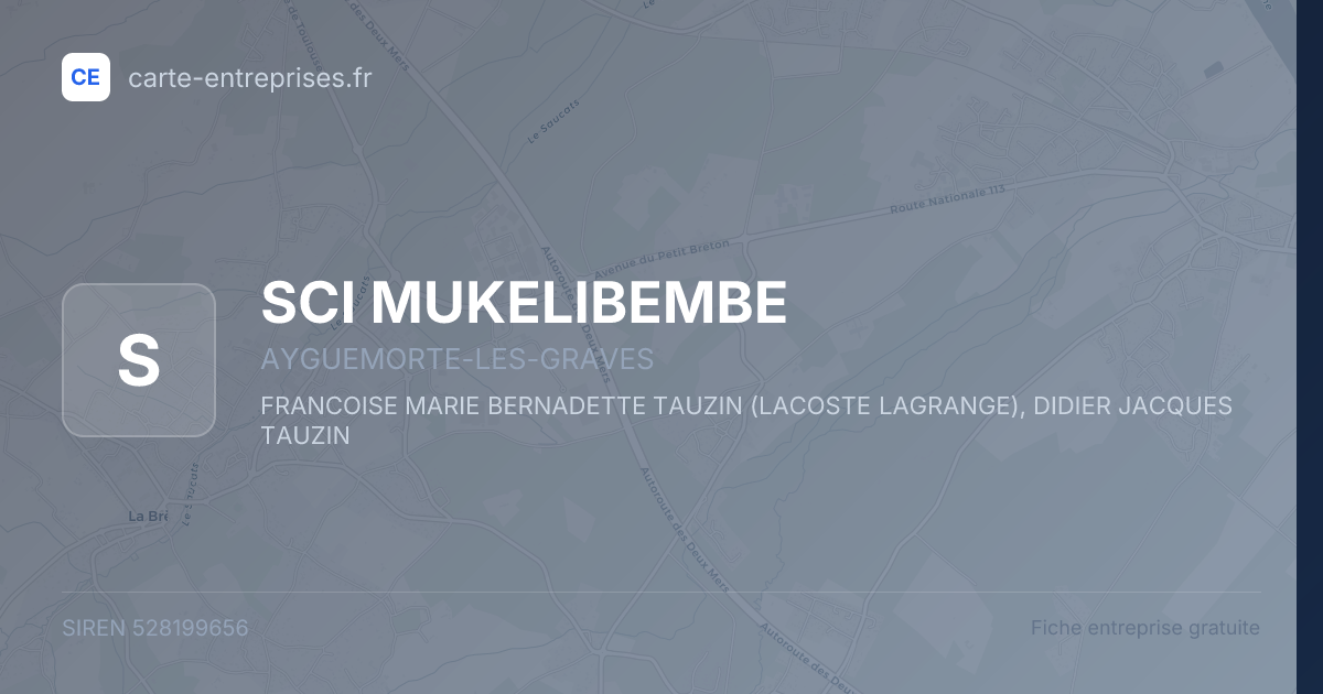 SCI MUKELIBEMBE — 528199656 — fiche entreprise