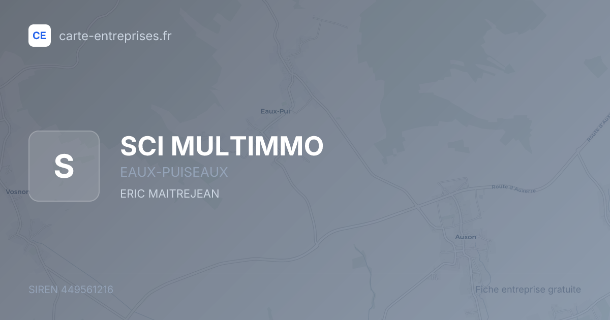 SCI MULTIMMO — 449561216 — fiche entreprise