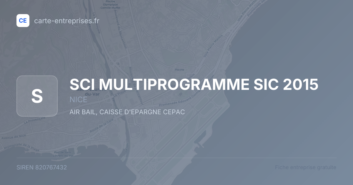 SCI MULTIPROGRAMME SIC 2015 — 820767432 — fiche entreprise