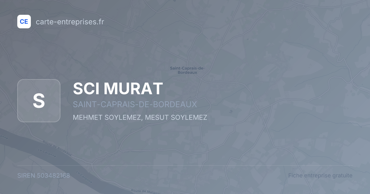 SCI MURAT — 503482168 — fiche entreprise