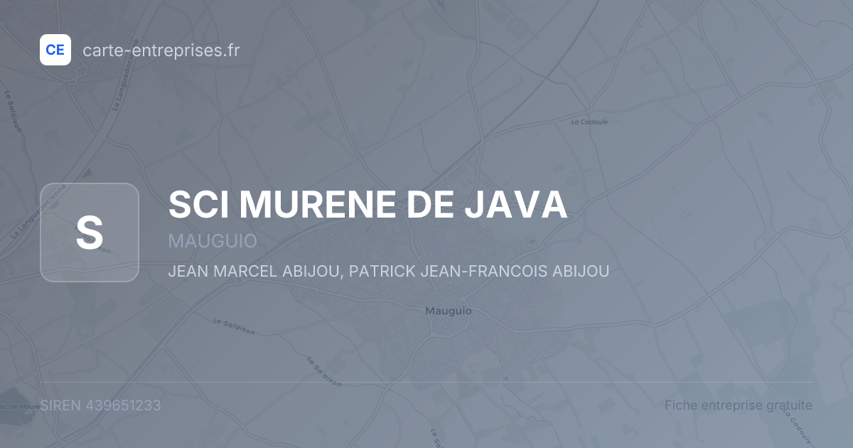 SCI MURENE DE JAVA — 439651233 — fiche entreprise