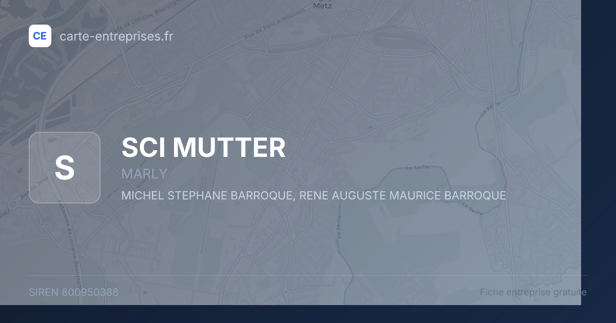 SCI MUTTER — 800950388 — fiche entreprise