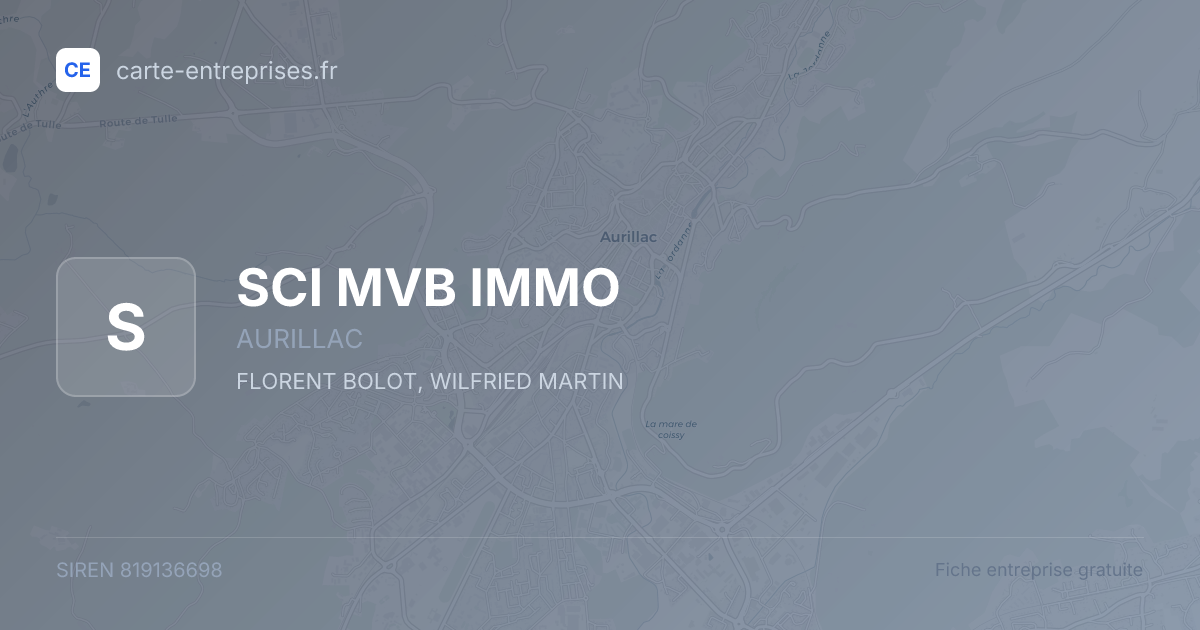 SCI MVB IMMO — 819136698 — fiche entreprise
