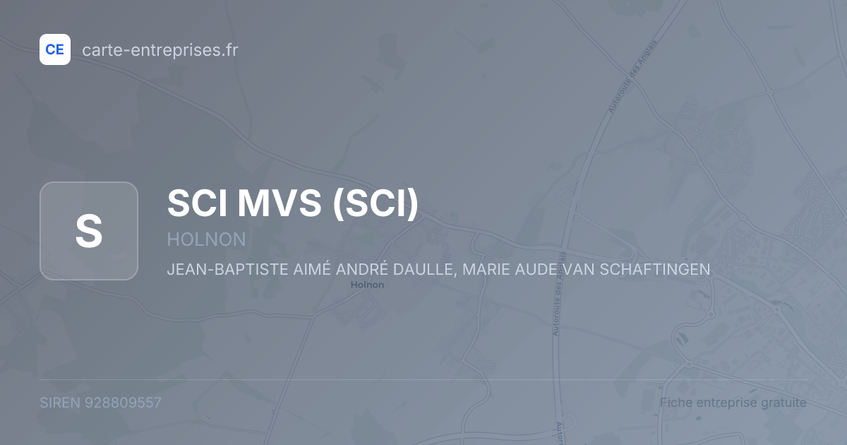 SCI MVS (SCI) — 928809557 — fiche entreprise