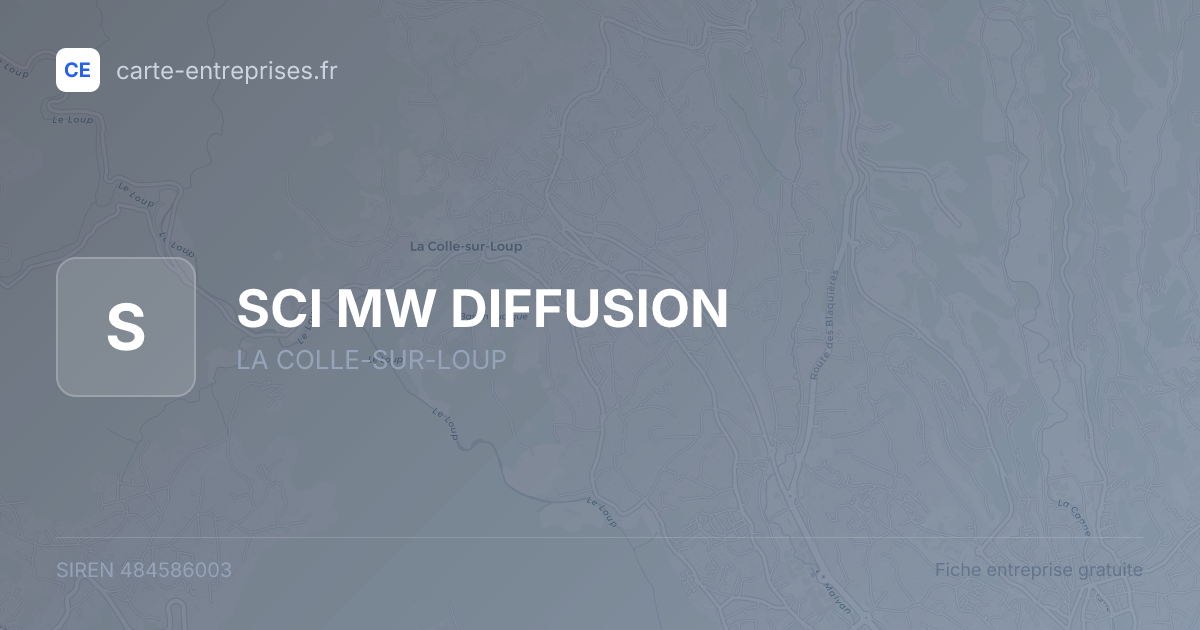 SCI MW DIFFUSION — 484586003 — fiche entreprise