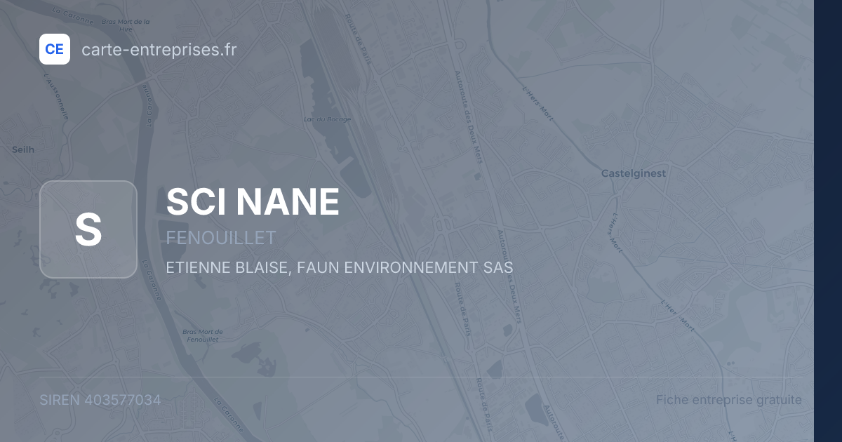 SCI NANE — 403577034 — fiche entreprise
