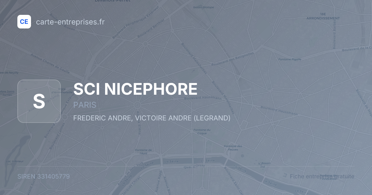 SCI NICEPHORE — 331405779 — fiche entreprise