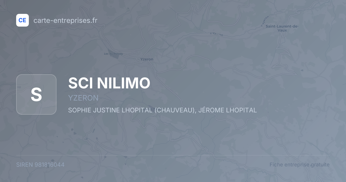 SCI NILIMO — 981816044 — fiche entreprise