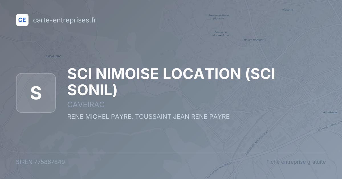 SCI NIMOISE LOCATION (SCI SONIL) — 775867849 — fiche entreprise