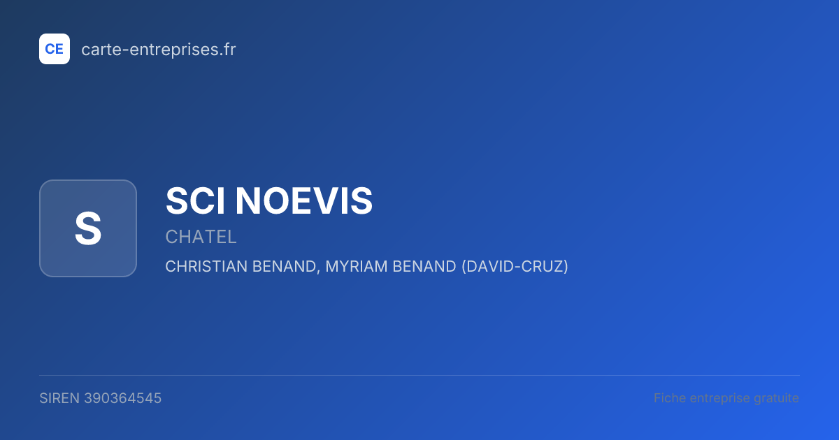SCI NOEVIS — 390364545 — fiche entreprise