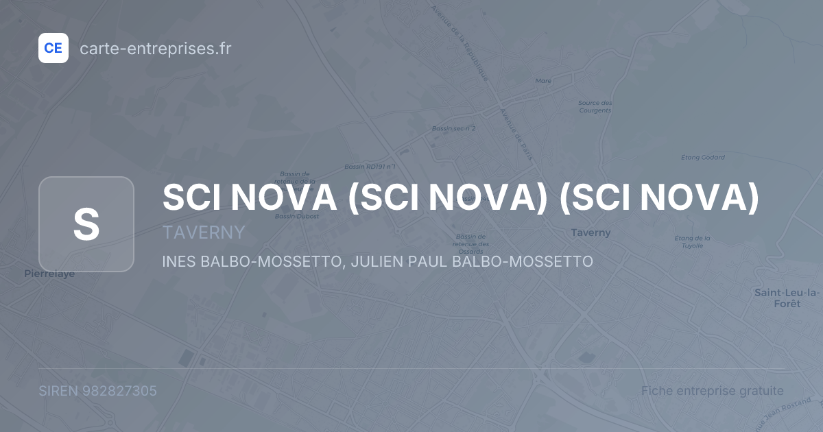 SCI NOVA (SCI NOVA) (SCI NOVA) — 982827305 — fiche entreprise