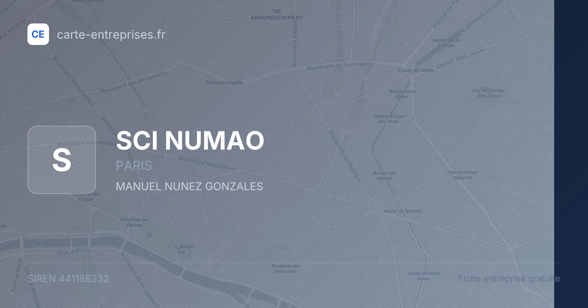 SCI NUMAO — 441188232 — fiche entreprise