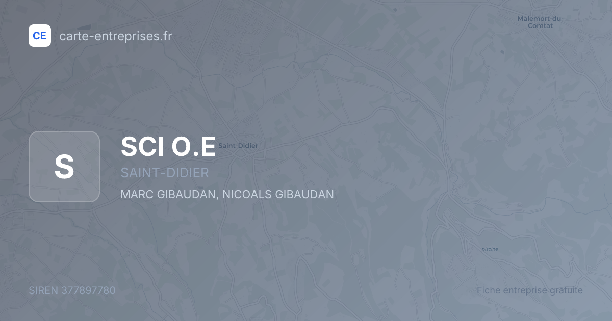 SCI O.E — 377897780 — fiche entreprise