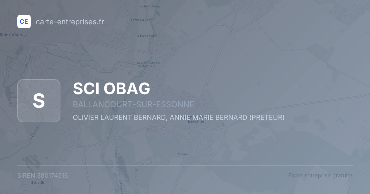 SCI OBAG — 380174516 — fiche entreprise