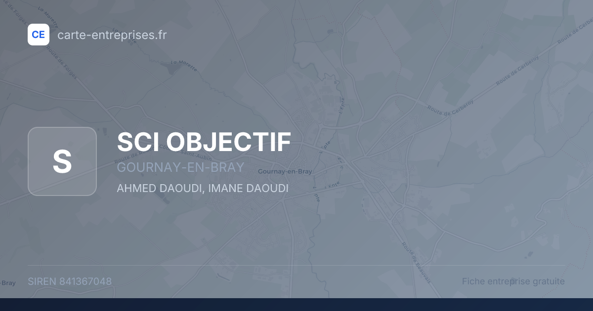 SCI OBJECTIF — 841367048 — fiche entreprise