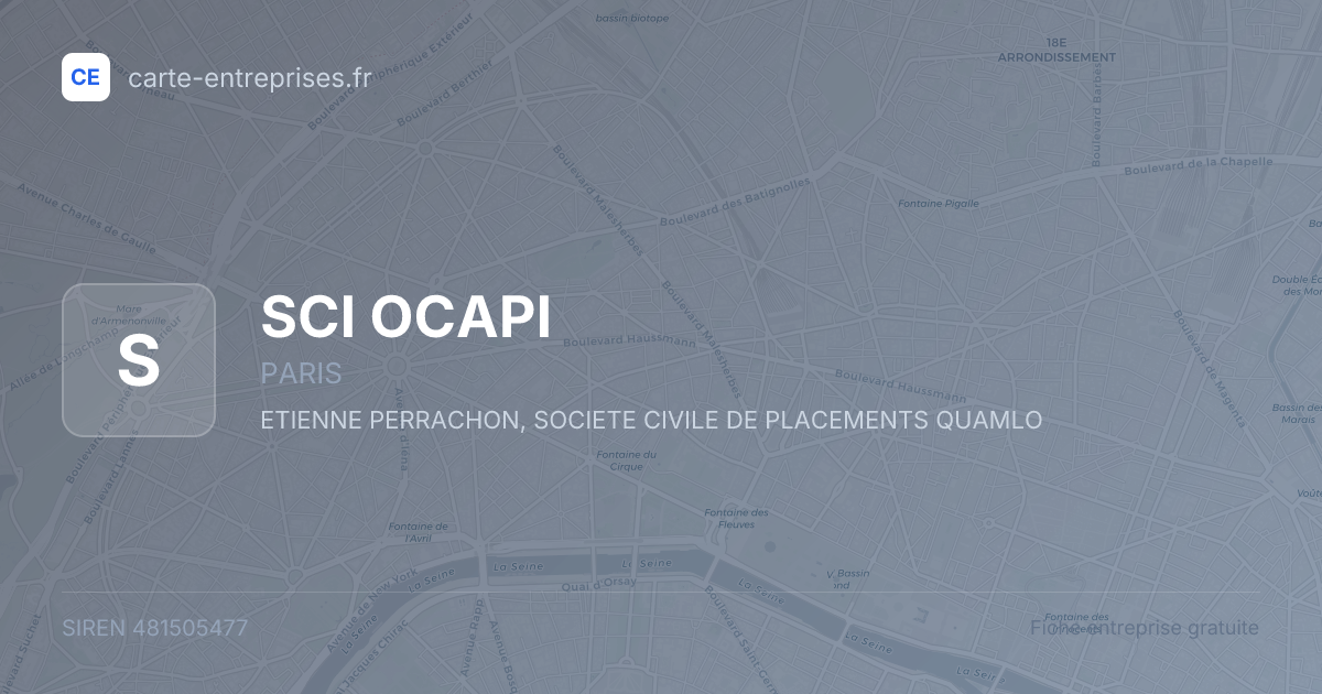 SCI OCAPI — 481505477 — fiche entreprise