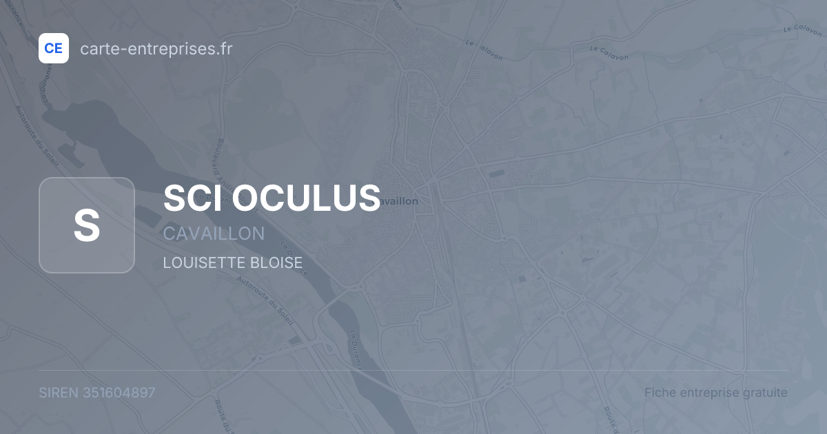 SCI OCULUS — 351604897 — fiche entreprise