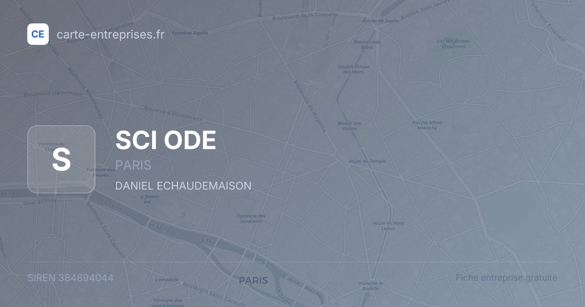 SCI ODE — 384894044 — fiche entreprise