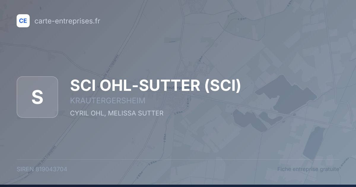 SCI OHL-SUTTER (SCI) — 819043704 — fiche entreprise