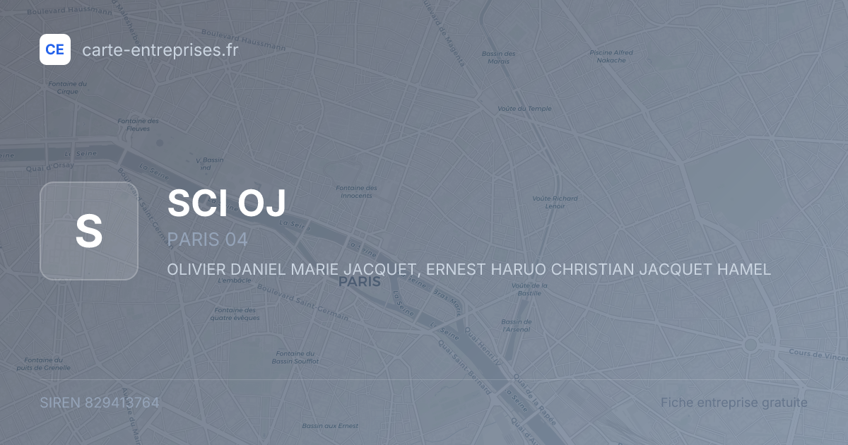 SCI OJ — 829413764 — fiche entreprise