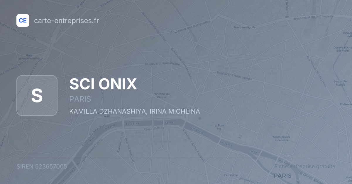 SCI ONIX — 523657005 — fiche entreprise