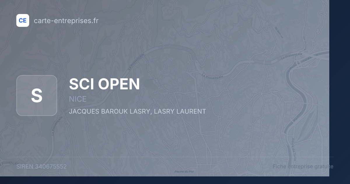 SCI OPEN — 340675552 — fiche entreprise