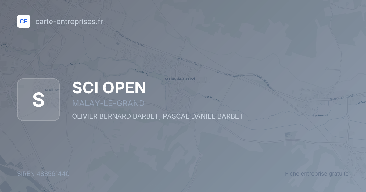 SCI OPEN — 488561440 — fiche entreprise