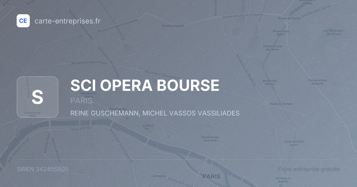 SCI OPERA BOURSE — 342455805 — fiche entreprise